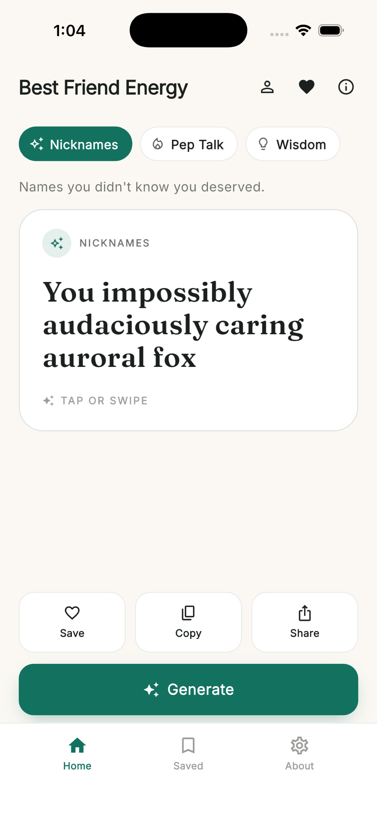 Best Friend Energy app screenshot